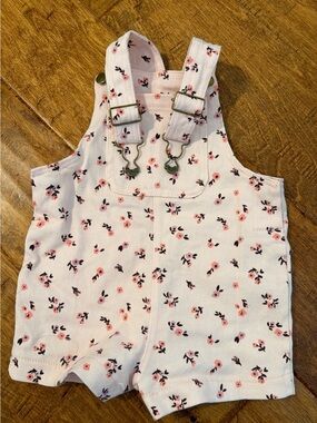 btween Pink Floral Overall Shorts
